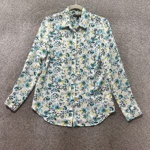 Banana Republic Button Up‎ Blouse Top Women Small Floral Lightweight Office